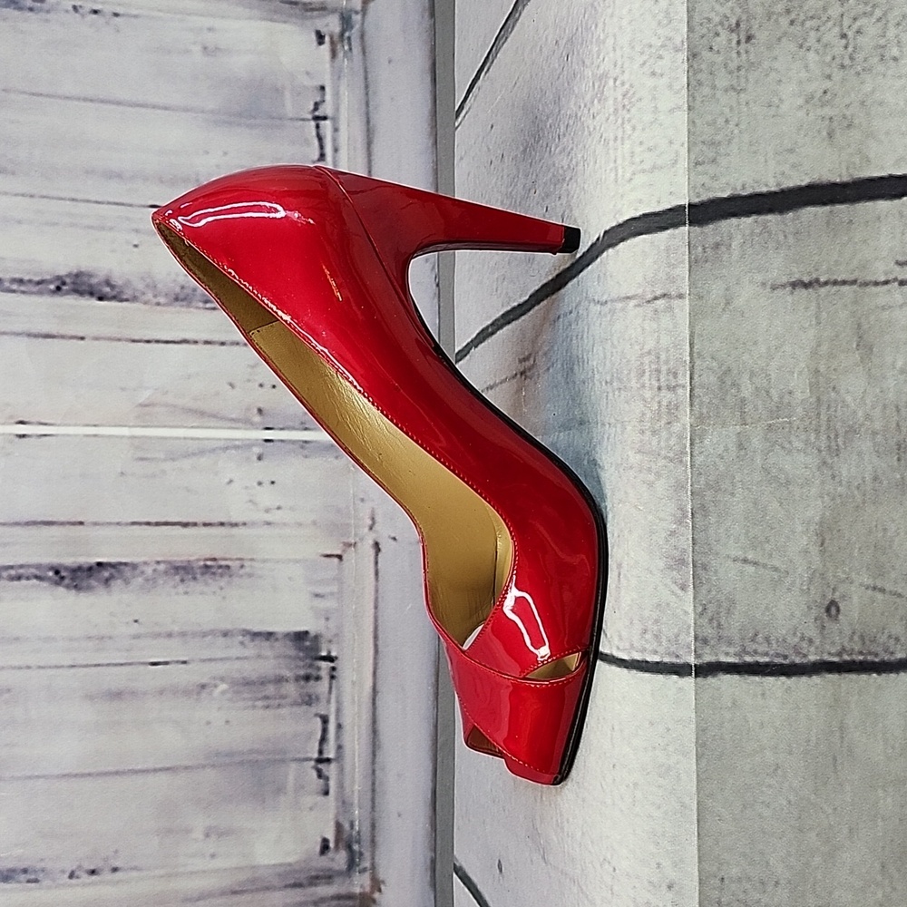Stuart Weitzman Red Peep Toe Heels